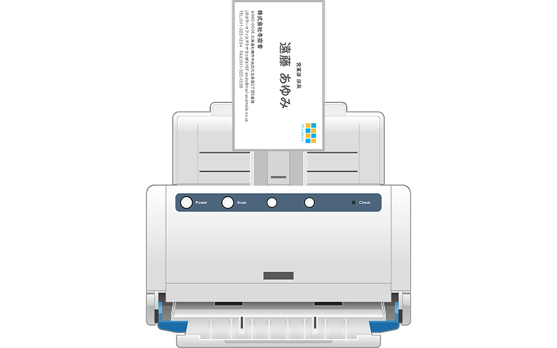 スキャナー・複合機から名刺をスキャンするイメージ