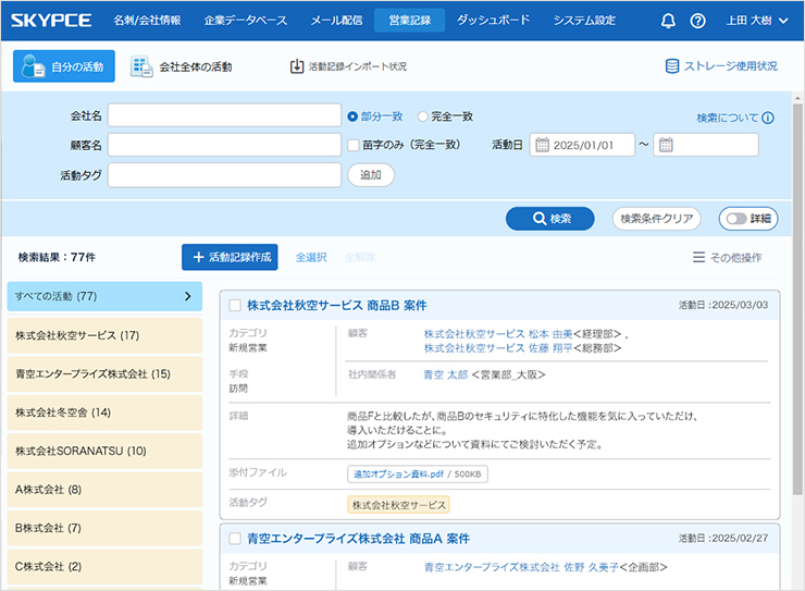 活動記録イメージ