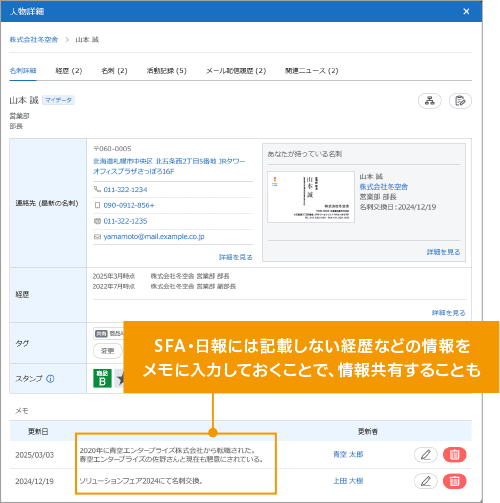 お客様との接点を持つ従業員がすぐ見つかる